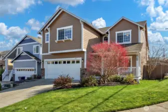 Front of the house, faces NW.