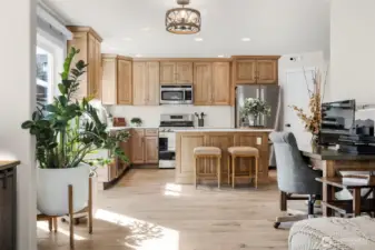 Kitchen from the living room.