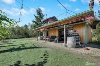 Upper winery and crushing area adjacent to the vines