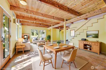 Open plan living and dining area