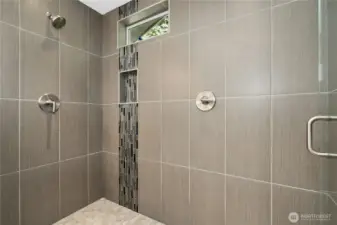 Oversized shower with dual shower heads