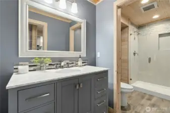 Lower-level bathroom