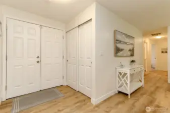 Double door entry and coat closet.