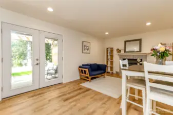 French doors leading to covered patio.