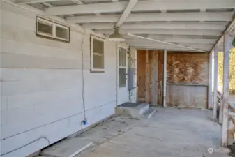 Covered patio out back