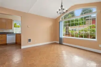 Dining room is just off of the kitchen