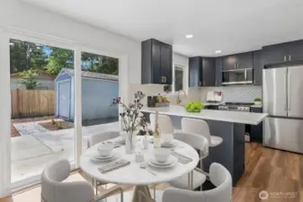 Virtually Staged Kitchen with Eating Space