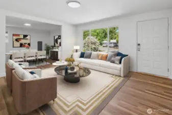 Virtually Staged Living Area and Entry