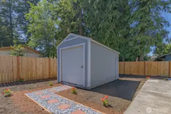 Storage Shed in Backyard