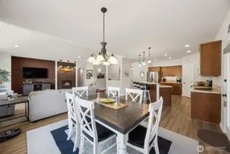 Spacious living area with easy-care LVP flooring.