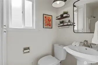 3/4 bathroom located off the bonus room on the main level.