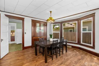 Dining Room with pass through built-in cabinet