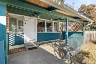 Backdoor and covered back patio