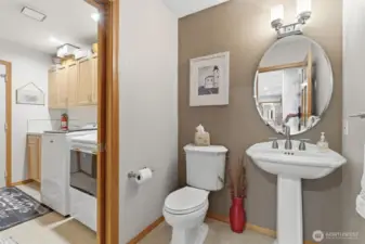 Main floor powder room & laundry room.