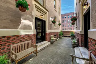 double lobby doors/secured entrance