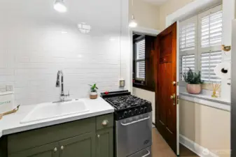 Back entrance/stairwell only shared with one other unit on this floor