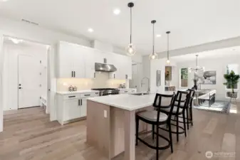 Modern kitchen with quartz countertops