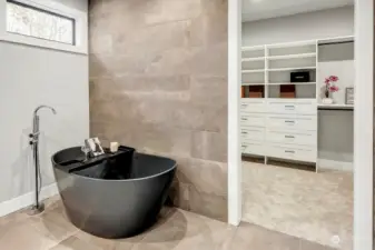 High quality free-standing soaker tub.