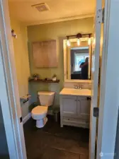 Half bath next to family room