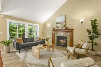 Step into an additional living space right off the kitchen.