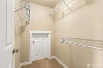 More storage through the door in the attic.