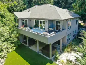 Upper & lower exterior living spaces