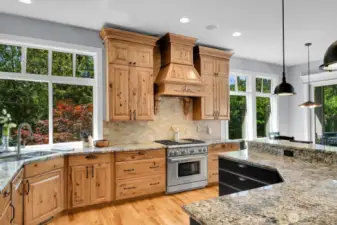 Kitchen wit wolf stove and sub zero refrigerator