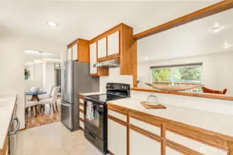 Spacious kitchen with dining area