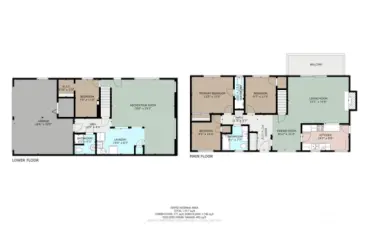 Side by side 2D floor plan of home
