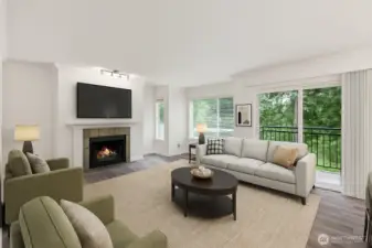virtually staged living room