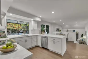 New stainless-steel appliances. Beautiful quartz counters and island waterfall.