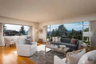 Territorial views by day & city lights at night.