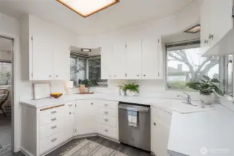 Kitchen looks east so primed for the pretty morning sunrises.