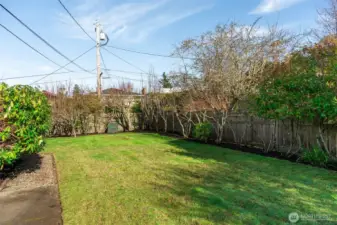 The lawn is perfect for play or relaxing.