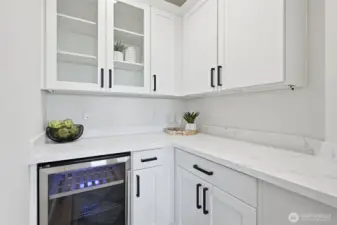 Wine cooler and butler's pantry.