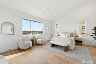 Luxurious primary suite.