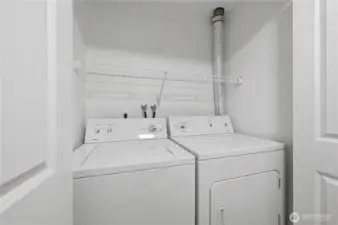 Upstairs laundry, full size and not stacked.