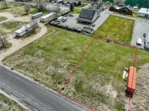 Boundary lines Approximate. Red Storage Container and trailers on two lots to left to be removed soon.