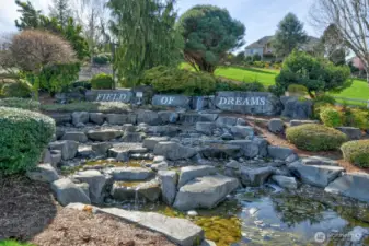 Elegant entrance to the Field of Dreams community