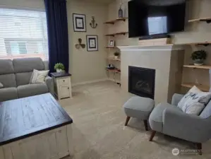 enjoy a gas fireplace in living room