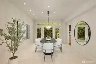 Updated and spacious dining room