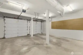 generous 2-car garage with storage galore
