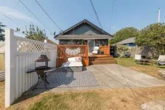Backyard offering plenty of room to create your ideal outdoor space.