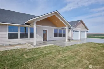 Covered entrance at front of home