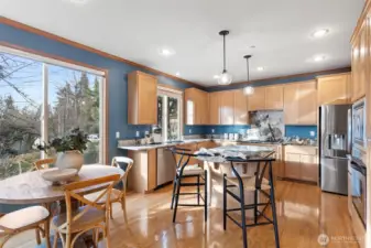 Kitchen with Eating Space and Built-In Desk Area