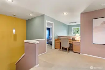 Landing with Built-In Desk Area