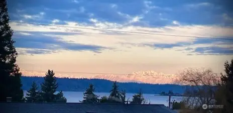 Views of the Olympic Mountains.