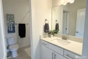 Convenient upstairs bath