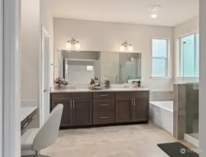 5-piece ensuite bathroom with walk-in closet (virtually staged)
