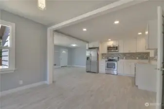 Dining room open space to kitchen.